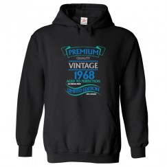 Premium Quality Vintage 1968 Aged To Perfection Limited Edition Classic Unisex Kids and Adults Pullover Hoodie					 									 									